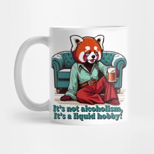 Retro 70s Red panda Chillout - Drunk Red panda Humor Vintage Sofa Art Mug